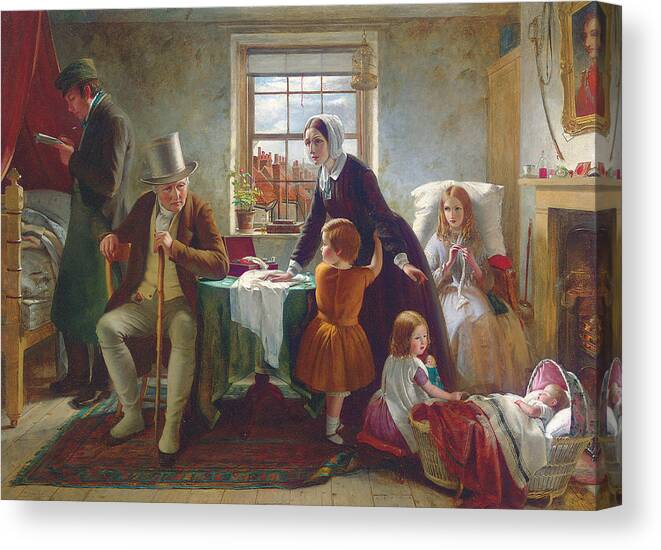 The Silence Of Pure Innocence Persuades Canvas Print featuring the painting The Silence of Pure Innocence Persuades where Speaking Fails by Thomas Brooks