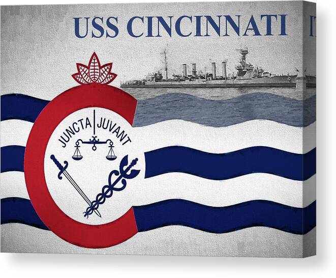 The Uss Cincinnati Canvas Print featuring the digital art The USS Cincinnati by JC Findley