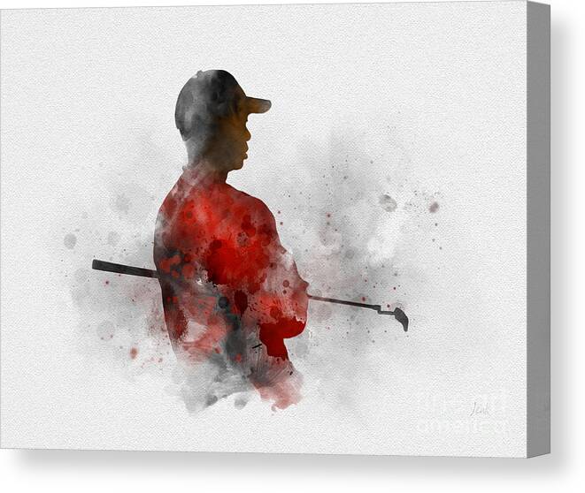 Tiger Woods Canvas Print featuring the mixed media Tiger Woods by My Inspiration