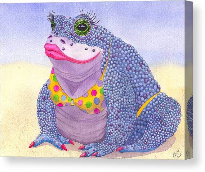 Toad Canvas Print featuring the painting Toadaly Beautiful by Catherine G McElroy