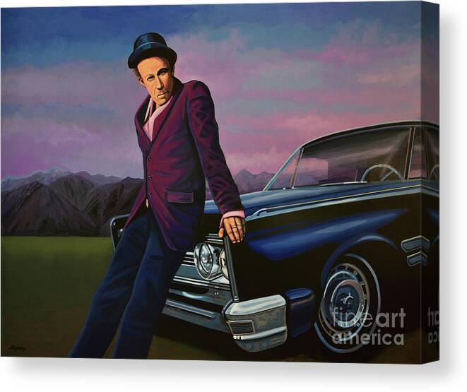 Tom Waits Canvas Print featuring the painting Tom Waits by Paul Meijering