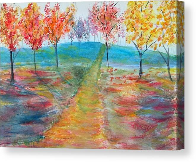 Autumn Canvas Print featuring the painting Trees of Autumn by Anne Sands