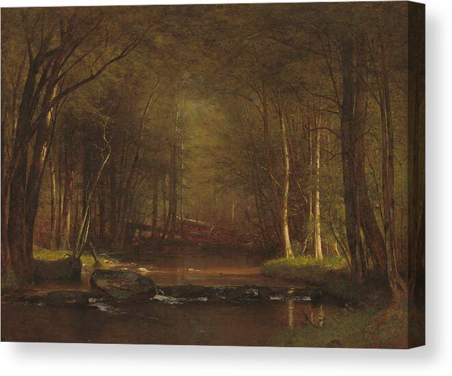 American Art Canvas Print featuring the painting Trout Brook in the Catskills by Worthington Whittredge