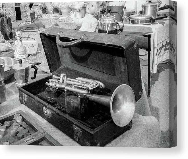 Fine Art Canvas Print featuring the photograph Trumpet For Sale by Frank DiMarco