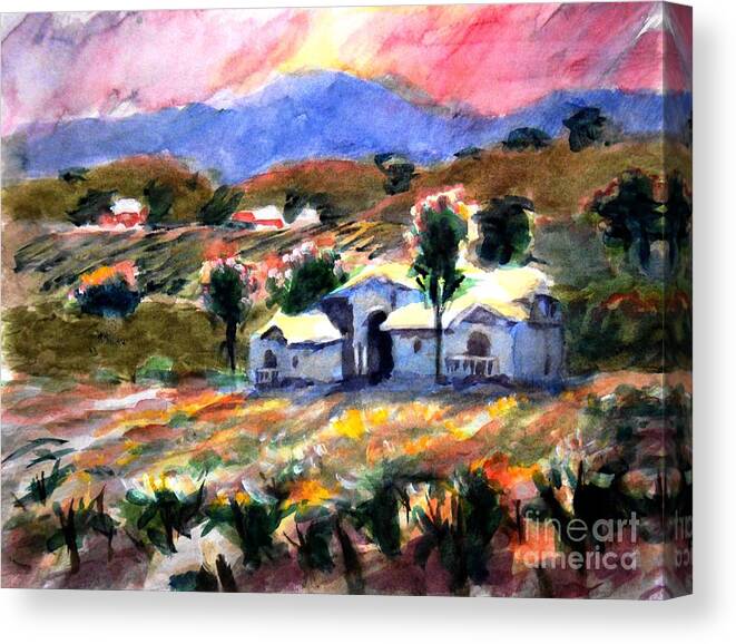 Landscape Canvas Print featuring the painting Tuscany Colors by John West
