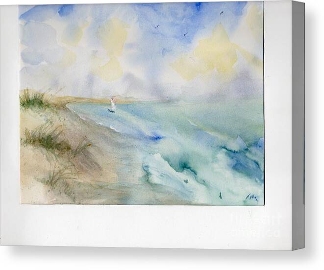 Tybee Canvas Print featuring the painting Tybee Memory by Doris Blessington