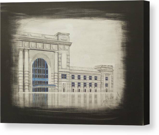 Union Station Canvas Print featuring the drawing Union Station - East Wing by Gregory Lee
