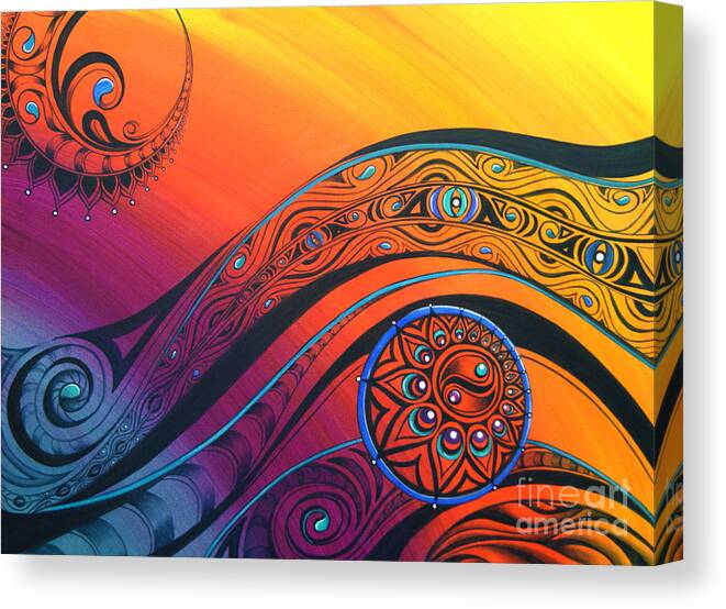 Tribal Canvas Print featuring the painting Tribal Flow by Reina Cottier