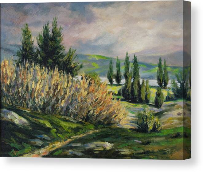 Trees Canvas Print featuring the painting Valleyo by Rick Nederlof