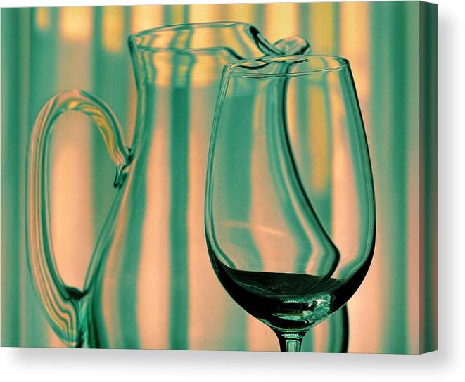 Still Life Canvas Print featuring the photograph Vase And Glass by Dan Holm