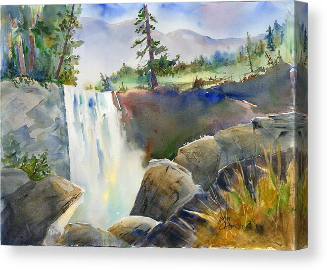 Vernal Falls Canvas Print featuring the painting Vernal Falls by Joan Chlarson