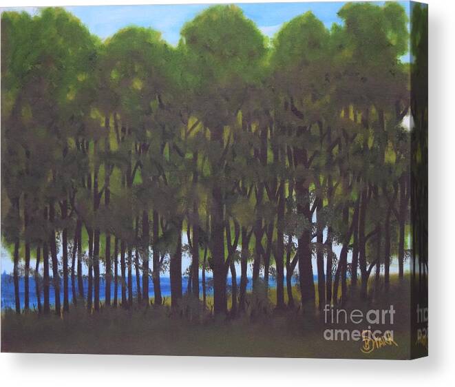  Canvas Print featuring the painting View Through the Trees by Barrie Stark