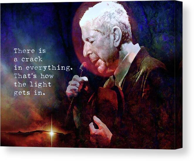 Leonard Cohen Canvas Print featuring the digital art Waiting For The Miracle To Come by Mal Bray