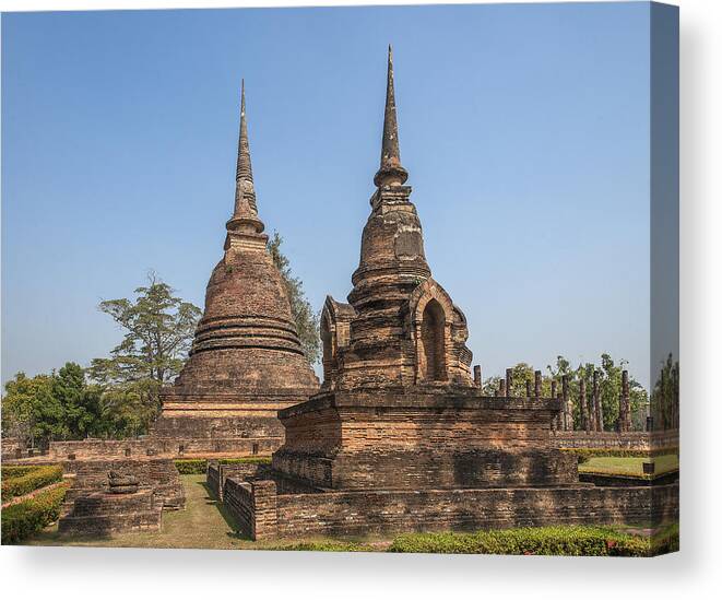 Temple Canvas Print featuring the photograph Wat Sa Si Chedi DTHST0090 by Gerry Gantt