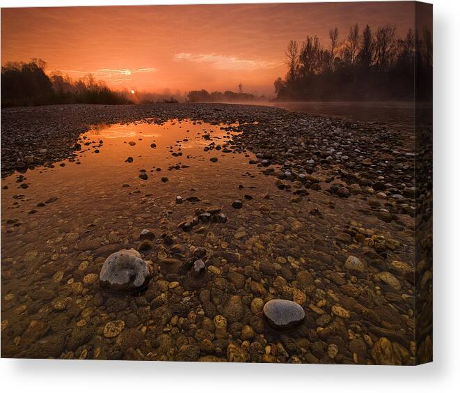 Landscape Canvas Print featuring the photograph Water on Mars by Davorin Mance