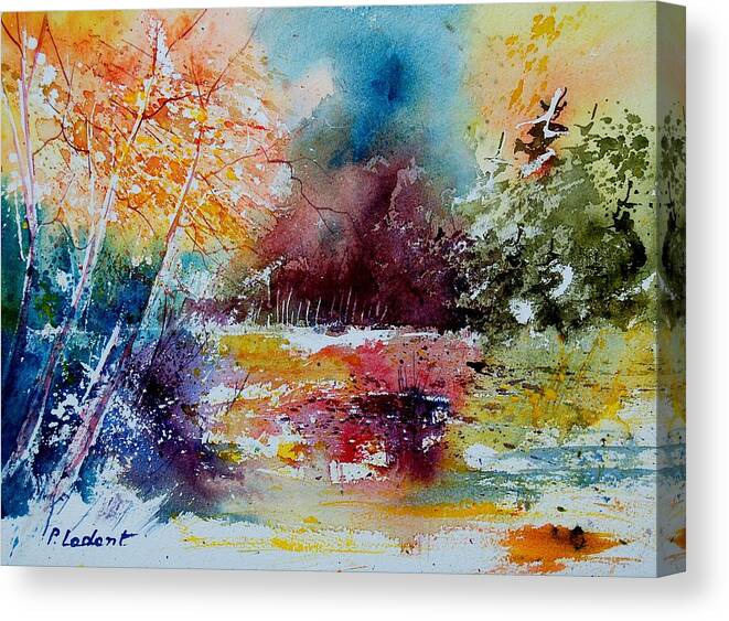 Pond Canvas Print featuring the painting Watercolor 140908 by Pol Ledent