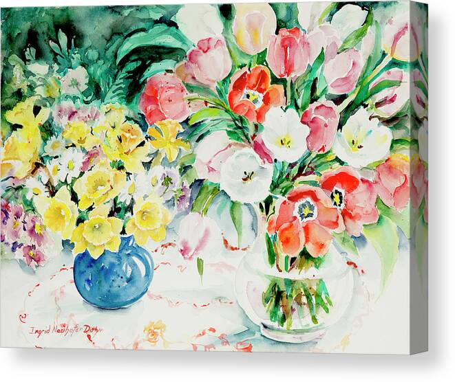 Flowers Canvas Print featuring the painting Watercolor Series 170 by Ingrid Dohm