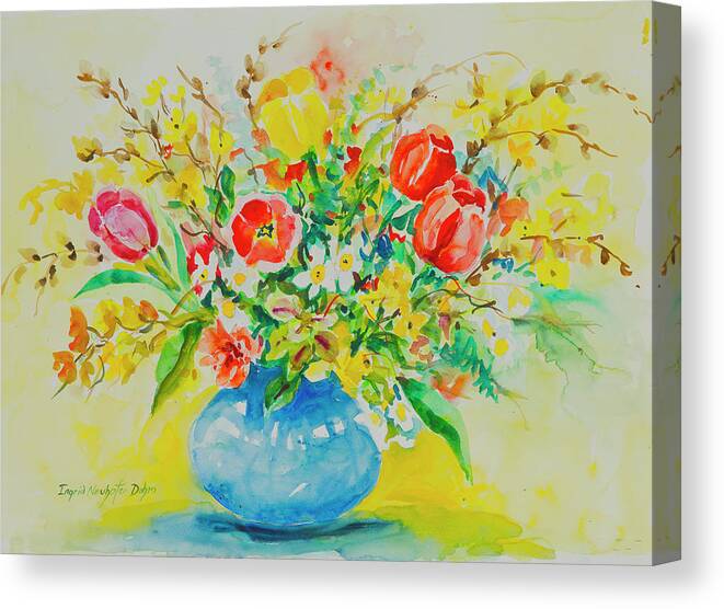 Flowers Canvas Print featuring the painting Watercolor Series 179 by Ingrid Dohm