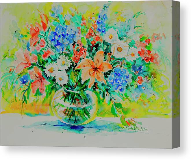 Flowers Canvas Print featuring the painting Watercolor Series 187 by Ingrid Dohm