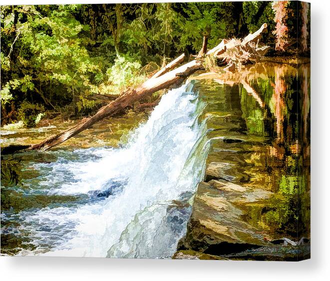 Water Canvas Print featuring the photograph Waterfall in Swarthmore PA by Richard Goldman