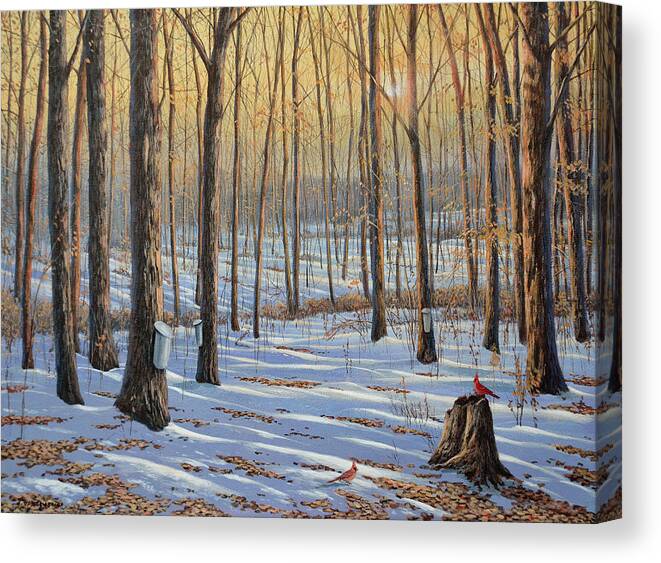 Jake Vandenbrink Canvas Print featuring the painting Welcoming The Sunrise by Jake Vandenbrink