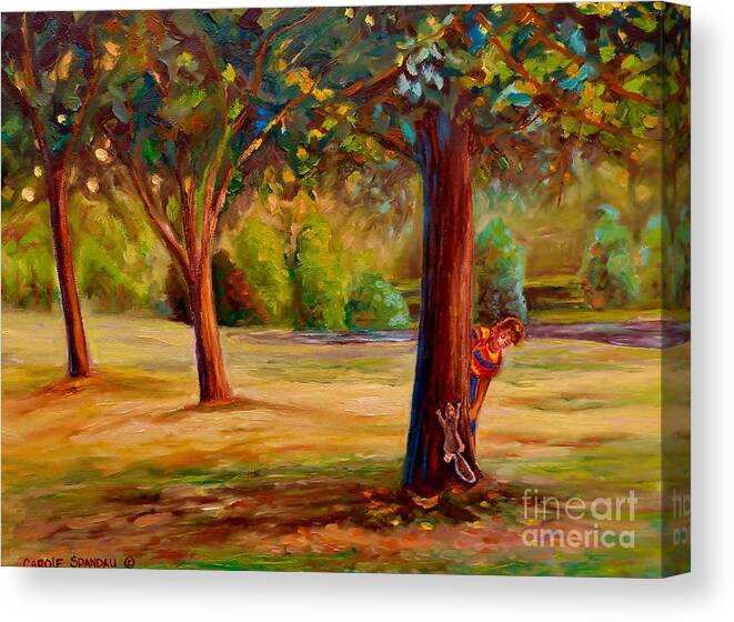 Montreal Canvas Print featuring the painting Westmount Park Montreal by Carole Spandau