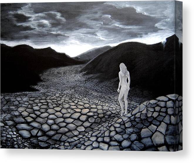 Black And White Canvas Print featuring the painting What Kind of World do YOU Want by Vallee Johnson