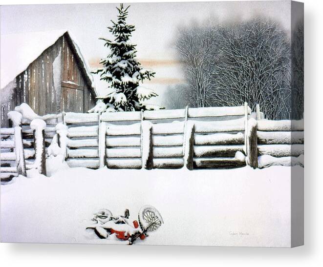 Snow Canvas Print featuring the painting White Magic by Conrad Mieschke