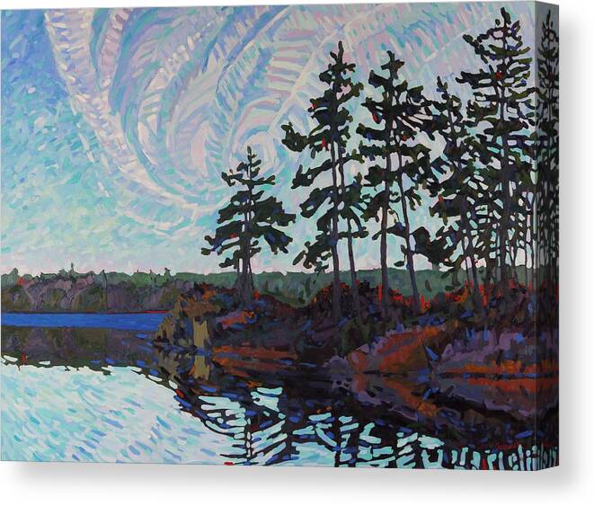 1714 Canvas Print featuring the painting White Pine Island by Phil Chadwick