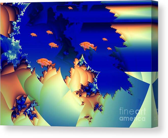 Undersea Canvas Print featuring the digital art Window on the Undersea by Ronald Bissett