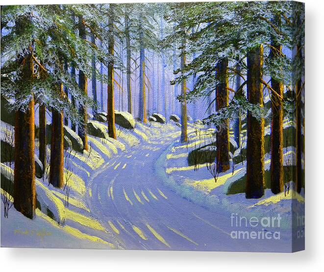 Tree Canvas Print featuring the painting Winter landscape Study 1 by Frank Wilson