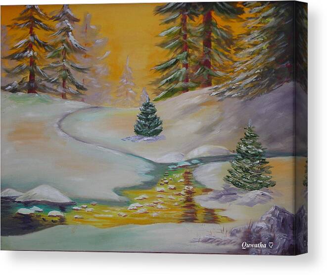 Winter Canvas Print featuring the painting Winter by Quwatha Valentine
