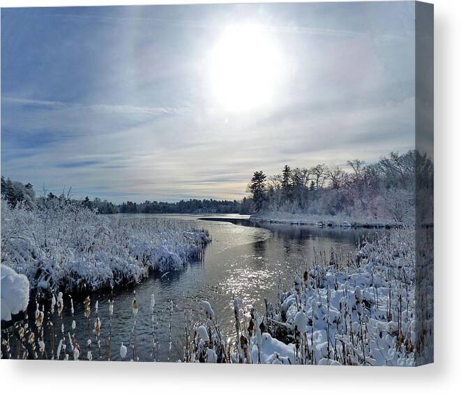 Wellesley College Canvas Print featuring the photograph Winter Sun by Lyuba Filatova