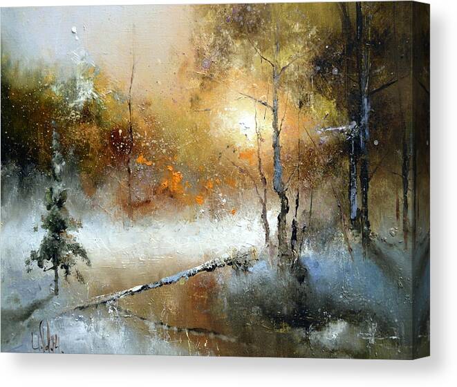 Russian Artists New Wave Canvas Print featuring the painting Winter Sunset by Igor Medvedev
