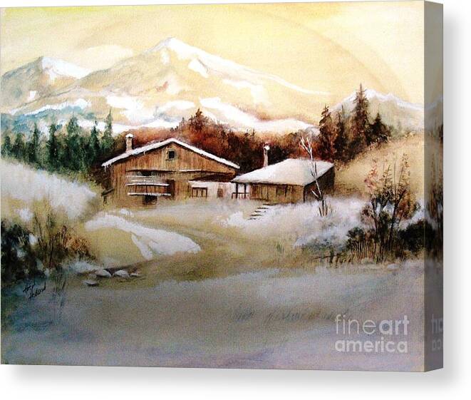Snow Canvas Print featuring the painting Winter Wonderland by Hazel Holland