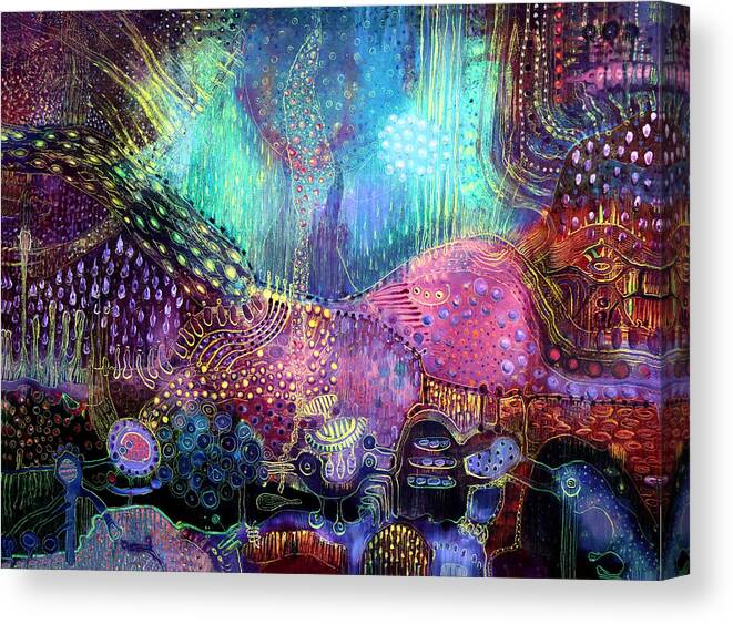 Surrealistic Canvas Print featuring the painting Wonderland by Lolita Bronzini