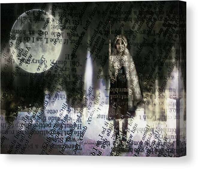 Mobiography Canvas Print featuring the digital art Word Warrior by Delight Worthyn