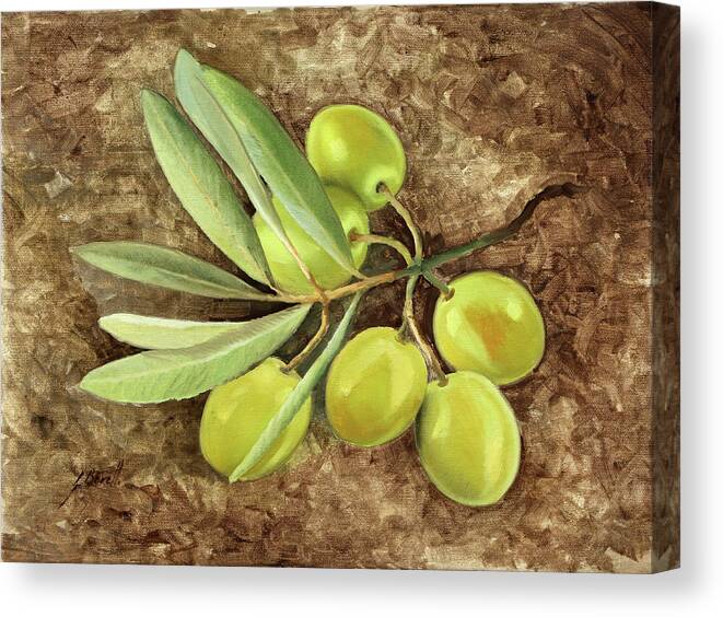 0744-olive Canvas Print featuring the painting 0744-olive by Guido Borelli