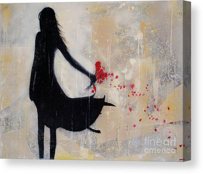 Silhouette Canvas Print featuring the mixed media The Wait by SORROW Gallery