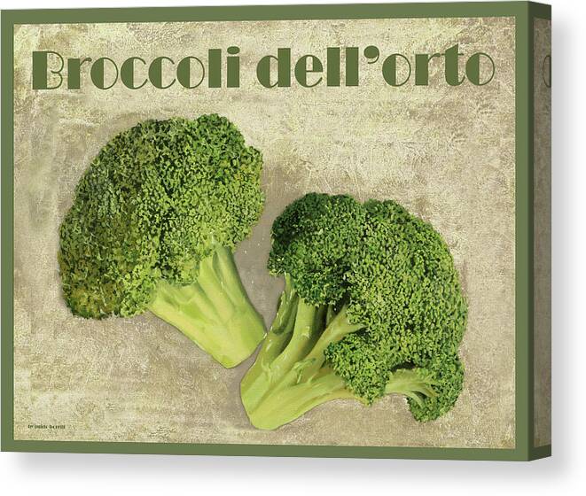 1012-broccoli Dell'orto Canvas Print featuring the painting 1012-broccoli Dell'orto by Guido Borelli
