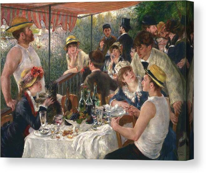 Impressionism Canvas Print featuring the painting Luncheon Of The Boating Party by Pierre-auguste Renoir