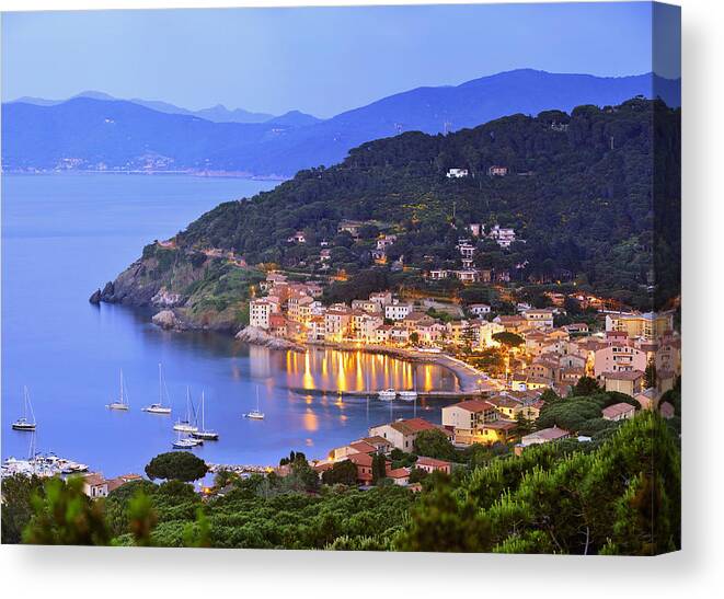 Estock Canvas Print featuring the digital art Elba Island, Marciana Marina, Italy #2 by Luca Da Ros