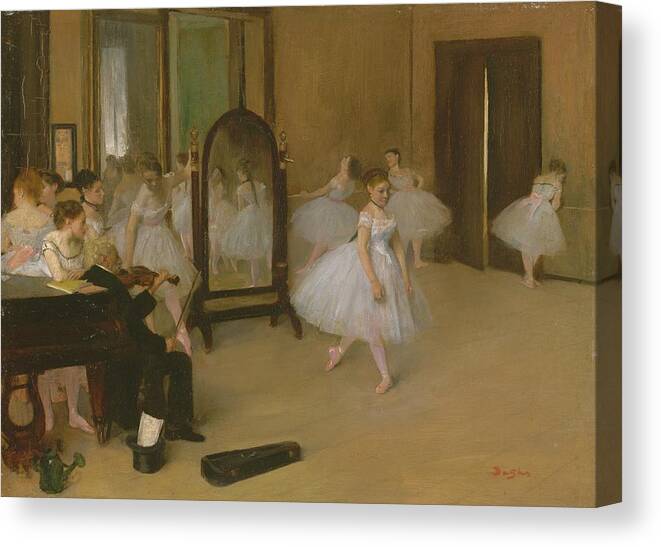 Impressionism Canvas Print featuring the painting The Dancing Class by Edgar Degas