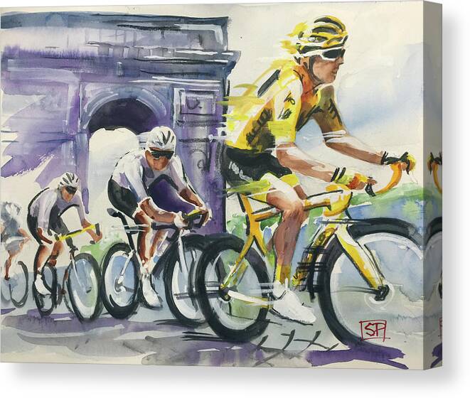 Letour Canvas Print featuring the painting 21 Gerant Thomas Winner Stage 21 2018 by Shirley Peters