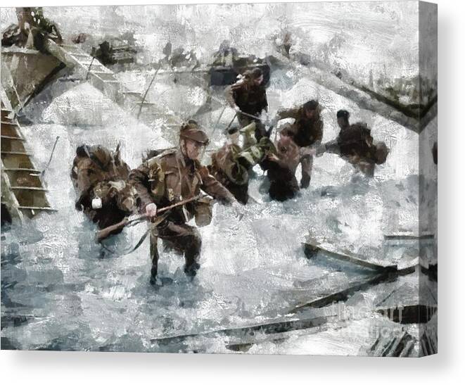 World Canvas Print featuring the painting D Day Landings, WWII #3 by Esoterica Art Agency