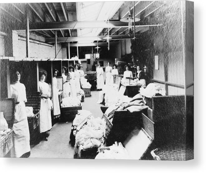 In A Row Canvas Print featuring the photograph Laundry Workers #4 by Chaloner Woods