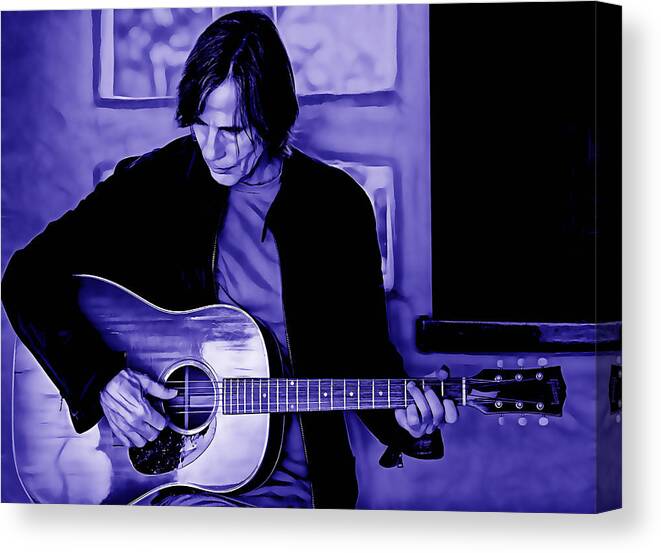 Jackson Browne Canvas Print featuring the mixed media Jackson Browne Collection #7 by Marvin Blaine