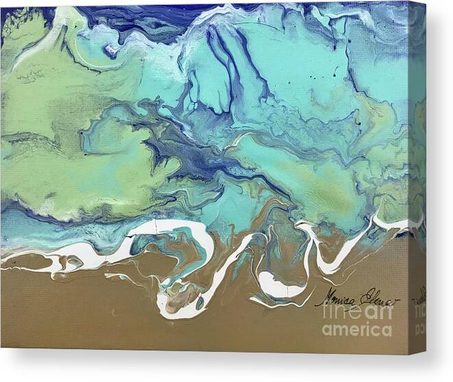 Shore Canvas Print featuring the painting A brand new day II by Monica Elena
