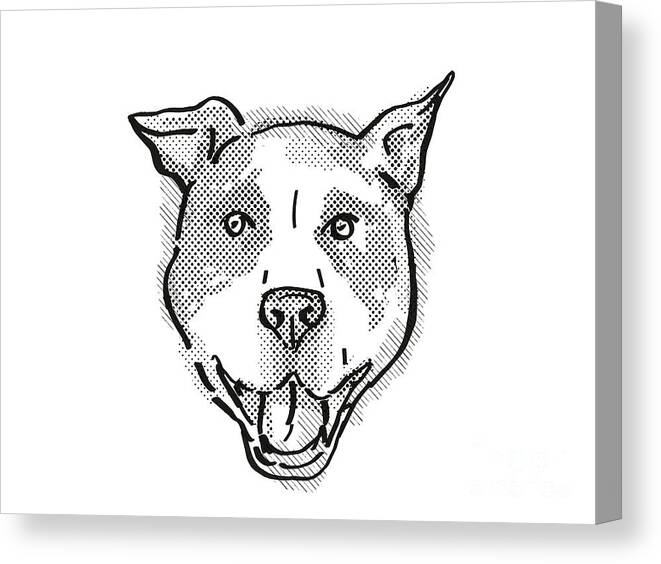 American Pit Bull Terrier Dog Breed Cartoon Retro Drawing Canvas Print /  Canvas Art by Aloysius Patrimonio - Fine Art America