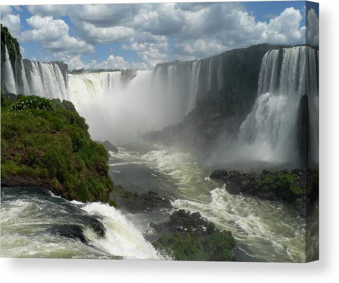 South America Canvas Print featuring the photograph Argentina Brazil Iguasu Falls Devils by Photo, David Curtis
